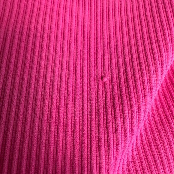 OQQ Bright Pink Ribbed Mock Neck Long Sleeve Tummy Control Mini Dress Large N44 - Picture 4 of 6